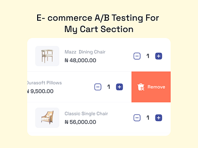 Cart A/B Testing For E-commerce Mobile App app design e commerce mobile app productdesign ui uiux userinterface ux