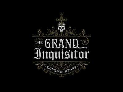 The Grand Inquisitor - Part II brand identity branding christ christian cross graphic design logo logo design musical occult skull sophisticated typeface typographic typography victorian victorian design vintage vintage design vintage logo