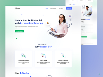 Landing Page for a Personalized Tutoring Platform 🚀💻 branding design dribbble logo product design ui uiux design web design webdesign