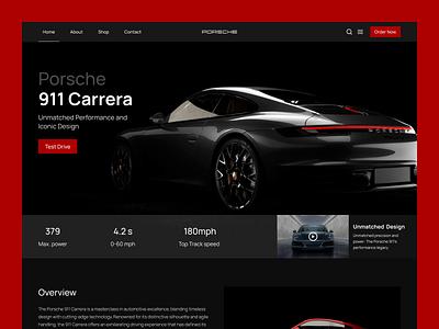 Porsche 911 Landing Page Design design landing page landing page design landing page ui design ui ui design user interface user interface design ux ui web design website