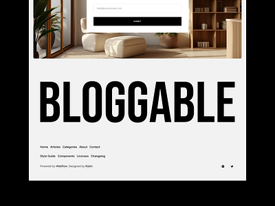 Bloggable - Footer Section blog blog footer footer footer section minimalist web design webflow blog webflow template