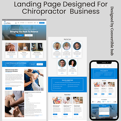 A Landing Page I designed For Chiropractor Business. animation branding business design funnel graphic design website