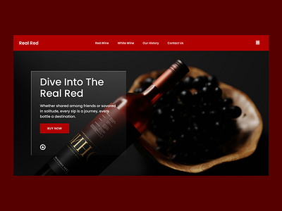 Real Red Wine - Landing Page hero section hero section design landing page landing page design user interface ux ui web design website design wine landing page wine website