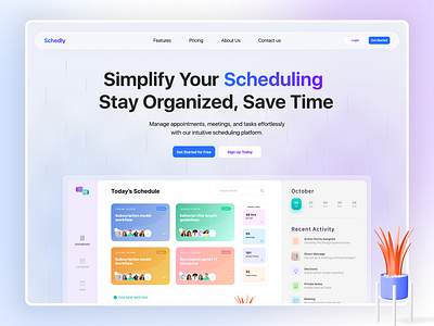 Website Concept for a Scheduling Software clean minimal modern ui ux website