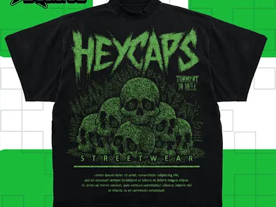 HEXCAPS Streetwear T-shirt Design For Fashion Clothing Brand branding clothing design fashion illustration logo merchandise streetwear tshirt art tshirt design typography ui vector