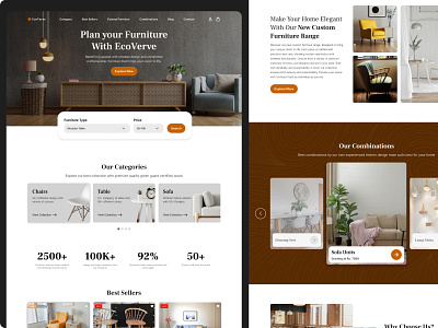 EcoVerve - Furniture Website furniture landing page ui uiux web design web page