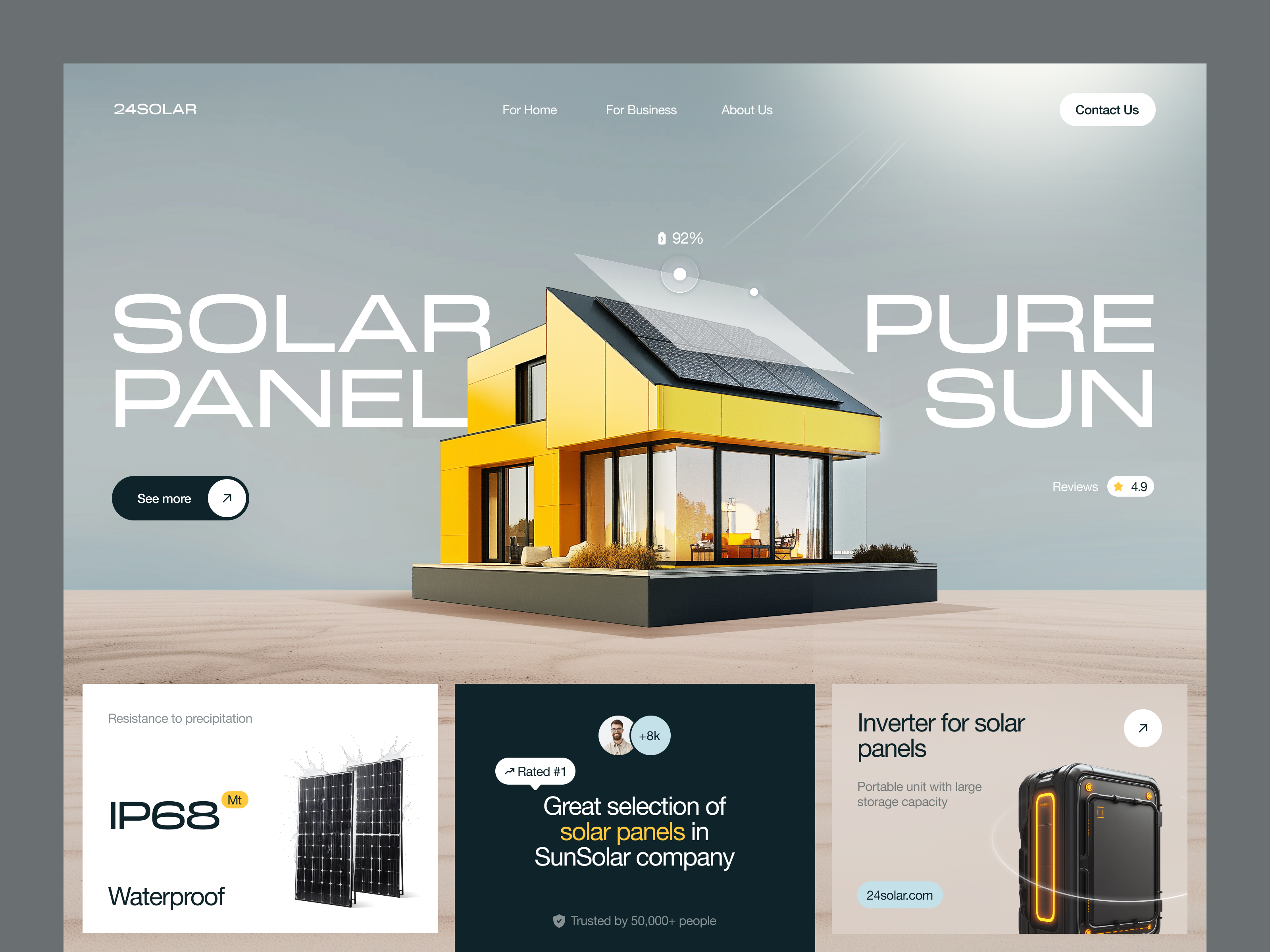 Example of Landing page for an Energy Company ✦ 24Solar