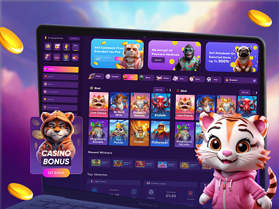 Casino Website Design, Created by Lime Agency casino design casino style creative design design design inspiration figma design gambling game design lime agency ui uiux webdesign website design