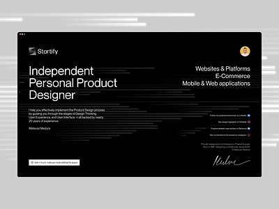 Startify ✦ Independent Personal Product Designer branding design landingpage logo product design ui ux web webdesign webdesigner website