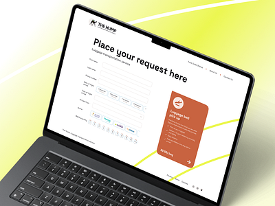 Service Booking Form Landing Page | The Hump airports baggage transfer booking check in flight forms landing page leave request logistic logo luggage storage service pick up start up transportation service travel service traveling ui design ux ui web design website