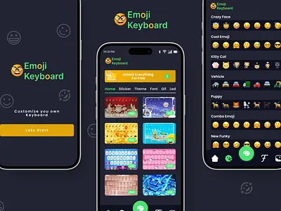 Fun and Interactive Emoji Keyboard App Design/Development app design app developer branding developer graphic design programmer ui ui mobile app design web design web developer