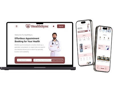 Doctor Service Booking design for Web & App app design figma illustrator photoshop ui design uiuxdesign ux design web design