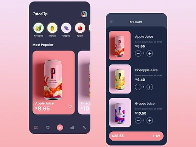 JuiceUp - Fruit Juice Mobile App app design brand brandidentity branding company design drink drink service fruits graphic design juice logo mobile mobile app platform service web web design website website design