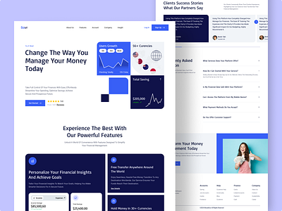 Savr - Finance Landing Page b2b ewallet finance financelandingpage fintech saas landing page landingpage landingpagedesign moneymanagement personalfinance rifath saas securefinances uiinspiration uxdesign web website website design