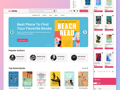 BookBuddy E-Commerce Website book ecommerce design ecommerce website ecommerce website design hero section landing page landing page design shopping website ui ui design user interface ux ui web design website website design