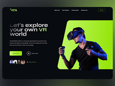 Veta - Virtual Reality AR Company Landing Page Website app art design brand branding company design designposter fintech graphic design logo poster posterdesign tech technology ui ux visual identity visual reality web web design