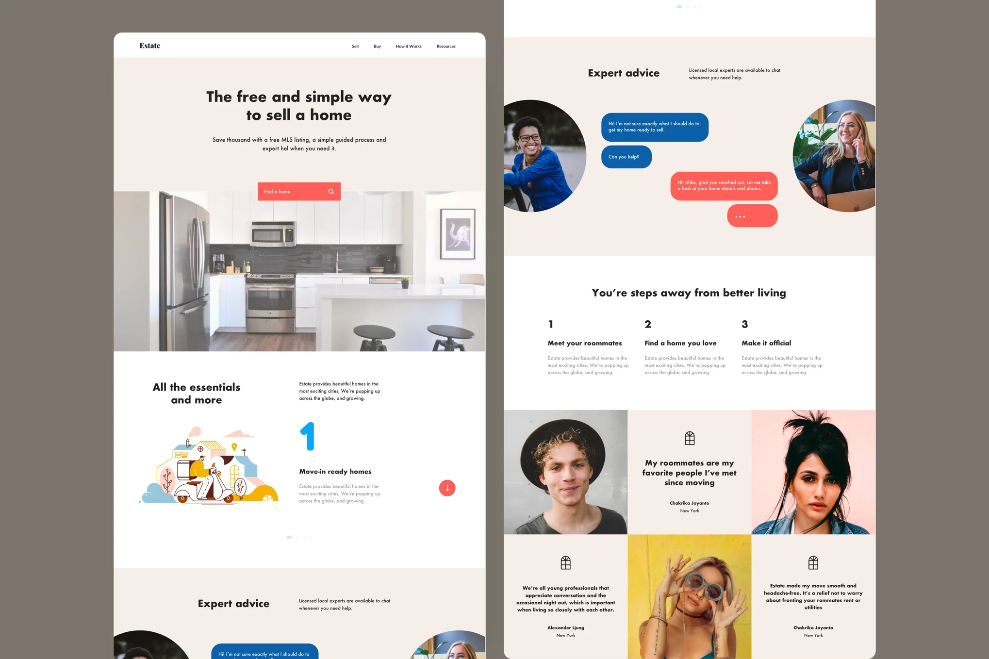 Example of Estate WordPress landing page
