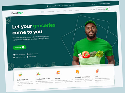 Grocery Shopping & Delivery E-commerce Web Design e commerce e commerceuidesign figmagroceryapp fresh groceryshop groceryweb illustration inspiration uxuidesign vegetablesshop