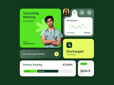 Clinic App Ui app art clinic creative design doctor graphic design illustration minimal patient ui userexperience web