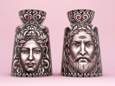 Greek Odyssey 3d 3drender blenderrender brush digitalpainting greek greekgods illustration much muti odyssey painting pink sculpture vase wacomart