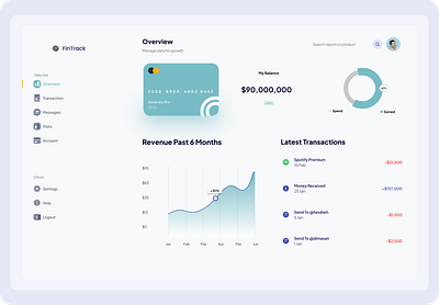 FinTrack - Dashboard Finance Management cleanui dashboarddesign financedashboard minimalistdesign modernui openforprojects uiuxdesign webdesign