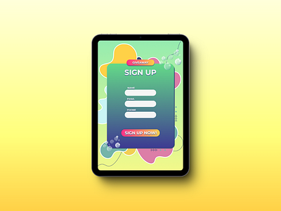 Giveaway sign up screen app challenge dailyiu design graphic design illustration typography ui ux vector