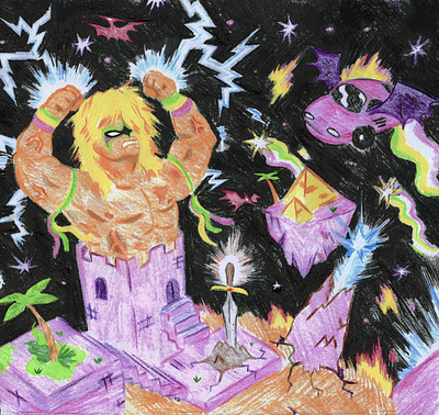 The Ultimate Warrior handmade illustration