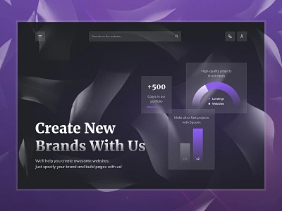 New Page for Squarix Project blog branding cta dark design features gallery header hero landing modern ui search squarix system ui ui design ux violet web website