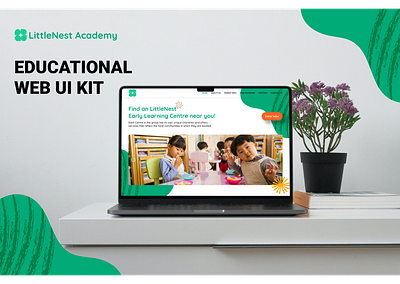 LittleNest Academy | Education Landing Page UI clean design education figma landing page modern design ui design ui kit uiux ux design web design