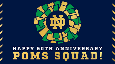 50th Poms Anniversary Video Board Slide graphic design