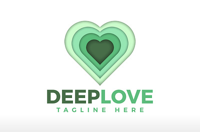 Creative Multiple Heart Shape Deep Love Logo Design care