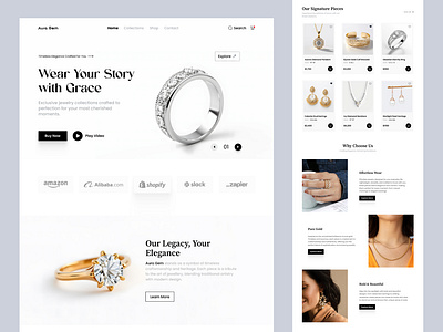 Jewelry Landing Page Design jewelery landing page jewelrylandingpage landingpagedesign luxurydesign ui uiuxdesign ux web design website design