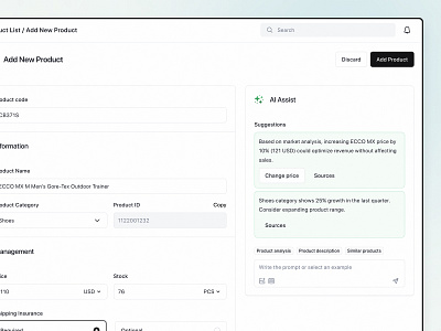 Sales Manager with AI - AI Assist ai assist ai chatbot ai saas app artificial intelligence chat ai dashboard design ecommerce llm new product order product design saas saas dashboard saas llm syngri ui ux web app