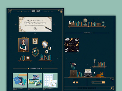 Lizzie Moon Website book books dark academia design illustration illustrations ui ui design vintage web design webdesign website