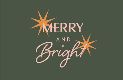 Merry & Bright | Christmas Typography christmas graphic design print design