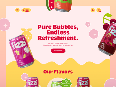 Probiotic Soda branding canada dry coca cola colourful drink fun style graphic design landing page logo mineral water packaging pepsi polar seltzer product page soda sparkling watter sprite ui ux watter