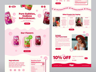 Probiotic Soda branding canada dry coca cola colourful drink fun style graphic design landing page logo mineral water packaging pepsi polar seltzer product page soda sparkling watter sprite ui ux watter