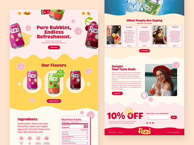 Probiotic Soda branding canada dry coca cola colourful drink fun style graphic design landing page logo mineral water packaging pepsi polar seltzer product page soda sparkling watter sprite ui ux watter