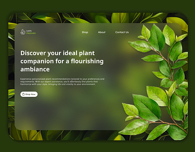 Landing page for an online plant shopping website branding figma illustrator plant ui vector website