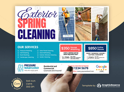 Exterior Cleaning Direct Mail EDDM Postcard Canva Design cleaning service postcard direct mail postcard template direct mail template eddm mailer template eddm template exterior cleaning direct mail gutter cleaning postcard pressure washing direct mail roof cleaning postcard spring cleaning mailer marketing window cleaning postcard