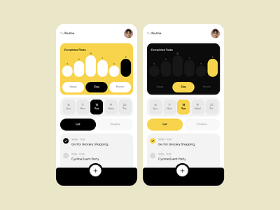 My Routine App app appdesign design minimal ui uiux ux