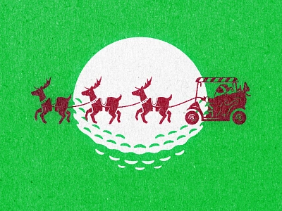 Santa's Golf Sleigh... design golf illustration moon process reindeer santa sleigh vector