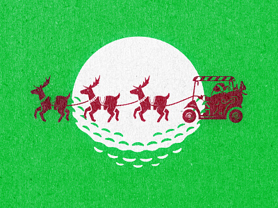 Santa's Golf Sleigh... design golf illustration moon process reindeer santa sleigh vector