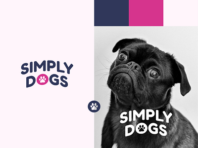 simply dogs. brand identity brand visual branding dog dogs logo logo design paw pet pet food veterinary