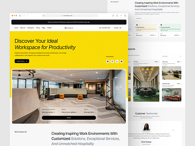 So-Space - Coworking Space Landing page booking cafe clean company profile corporate coworking space design freelancer hero section hero section for personal site landing page meeting office rent room space ui design web web design website design