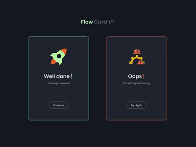 Flow Card V1 | Success & Failed Screen UI dashboard failed screen login screen success screen ui ui design ux