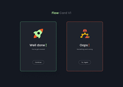 Flow Card V1 | Success & Failed Screen UI dashboard failed screen login screen success screen ui ui design ux