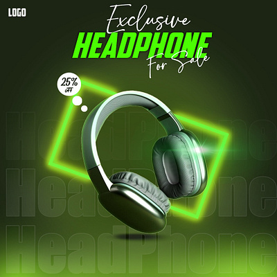 Headphones Poster branding design graphic design logo poster vector