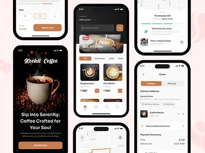 Coffee ordering app android app app design cafe coffee coffee logo design ios ios design ui ui design user interface ux