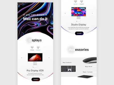 Apple displays landing page apple branding graphic design landing page ui ux